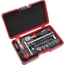 Load image into gallery viewer, FELO 1/4 Socket Wrench Set with T-type compatible driver handle, 29 pieces, 6081506 FELO