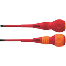 Load image into gallery viewer, VESSEL Ball Grip Insulated Screwdriver Set of 2 +2/-6 x 100mm 1 each 202PS-1 202PS-1 VESSEL