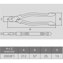 โหลดรูปภาพลงในโปรแกรมดูแกลเลอรี VICTOR คีมตัดไฟฟ้าประหลาดกําลังสูงเกรดสูง (ใบมีดบาง) (อีลาสโตเมอร์ G) 371HG-200 VICTOR