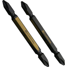 画像をギャラリービューアに読み込む, フジ矢 両頭ビット(黒金・2本組)+2×82mm 5202-82-BG FUJIYA