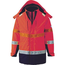 โหลดรูปภาพลงในโปรแกรมดูแกลเลอรี XEBEC 801 เสื้อโค้ทกันน้ำทัศนวิสัยสูง M สีส้ม