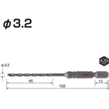 画像をギャラリービューアに読み込む, ベッセル クッションドリルコンクリート用ACD 3.2mm