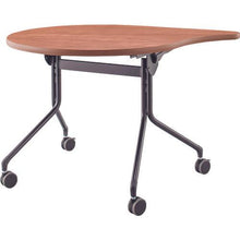 画像をギャラリービューアに読み込む, アイリスチトセ イーザックフラップテーブル ティア型 ブラックフレーム 天板パイン