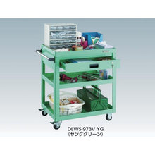 画像をギャラリービューアに読み込む, TRUSCO ツールワゴン ドルフィン 天板付 750X500 YG色