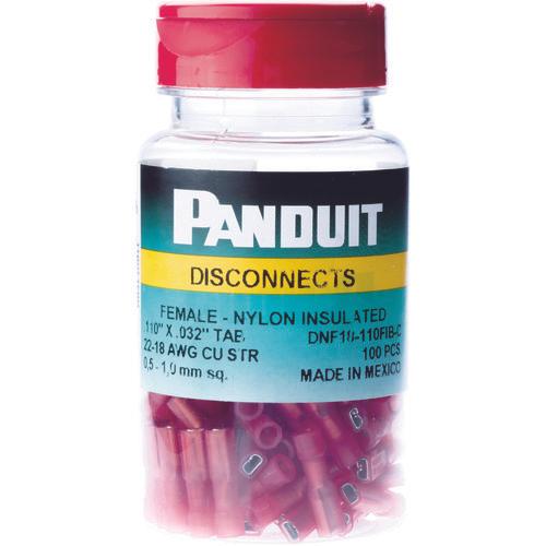 หางปลา PANDUIT ชนิดปลั๊ก ฉนวนเต็ม ชนิดตัวเมีย AWG2218 สีแดง (100 ชิ้น