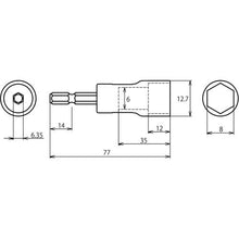 Load image into gallery viewer, Shrimp electric dollar socket "Strok" short socket hexagon opposite side 8mm