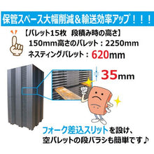 画像をギャラリービューアに読み込む, NPC 輸出梱包用プラスチックパレットEX-1111 ネスティングスキッド 黒