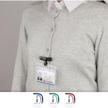 โหลดรูปภาพลงในโปรแกรมดูแกลเลอรี OP ป้ายชื่อห้อยนามบัตรแนวนอนถอดได้พร้อมนกหวีด 5 แผ่น สีฟ้า