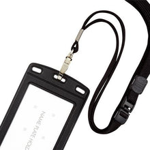 โหลดรูปภาพลงในโปรแกรมดูแกลเลอรี OP ป้ายชื่อห้อยนามบัตรแนวตั้งโทนหนังสีดำ 1 ชิ้น