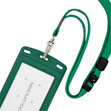 โหลดรูปภาพลงในโปรแกรมดูแกลเลอรี OP ป้ายชื่อห้อยนามบัตรหนังแนวตั้ง 1 ชิ้น สีเขียว