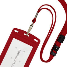 โหลดรูปภาพลงในโปรแกรมดูแกลเลอรี OP ป้ายชื่อห้อยนามบัตรหนังแนวตั้ง 1 ชิ้น สีแดง