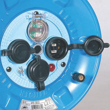 Tải hình ảnh vào trình xem thư viện, Trống NICHIDO Denko loại trống 100V chống mưa chống bụi nối đất có cầu dao chống rò đất 30m NPW-EB33
