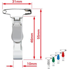 โหลดรูปภาพลงในโปรแกรมดูแกลเลอรี OP ป้ายชื่อแบบหนีบพลาสติกพร้อมพินนิรภัย สีเทา (10 ชิ้น)