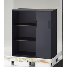 Load image into gallery viewer, TRUSCO wall library "Calmatio" 3-panel sliding door type dedicated for lower placement W900 x D450 x H1030