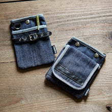 Tải hình ảnh vào trình xem thư viện, TRUSCO デニムフラットケース フタ付き ブラック