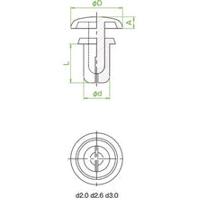 โหลดรูปภาพลงในโปรแกรมดูแกลเลอรี TRUSCO กดย้ำแผ่นหนา 1.3-2.0mm เส้นผ่านศูนย์กลางรู 2.1φ ยาว 3.2 สีดำ 50 ชิ้น