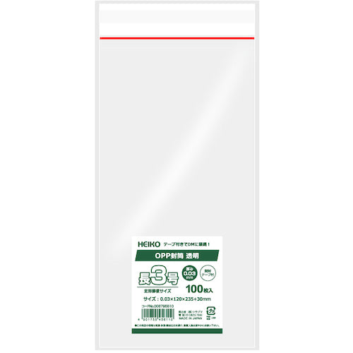 HEIKO ซองจดหมาย OPP โปร่งใสพร้อมเทปเปิดความยาว 3 100 แผ่น 6795810 HEIKO