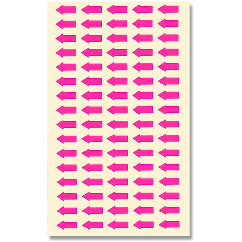 HEIKO Tuck Label Arrow No.639 สีชมพูเรืองแสง 6×13 160 แผ่น 7062 123 HEIKO