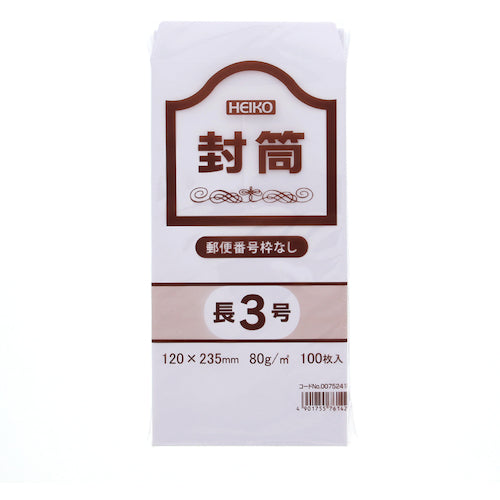 HEIKO ออฟฟิศ Kent ซองจดหมาย ความยาว 3 80 กรัม ไม่มีรหัสไปรษณีย์ กรอบ 100 แผ่น 7524100 HEIKO