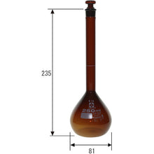 画像をギャラリービューアに読み込む, ＳＩＢＡＴＡ　メスフラスコ　茶　カスタムＡ　２５０ｍＬ　  026100-250  SIBATA
