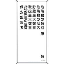 画像をギャラリービューアに読み込む, 緑十字　消防・危険物標識　危険物の類別・保安監督者　ＫＨＴ−１６ＳＳ　６００×３００ｍｍ　ステンレス　  53416  GREEN CROSS
