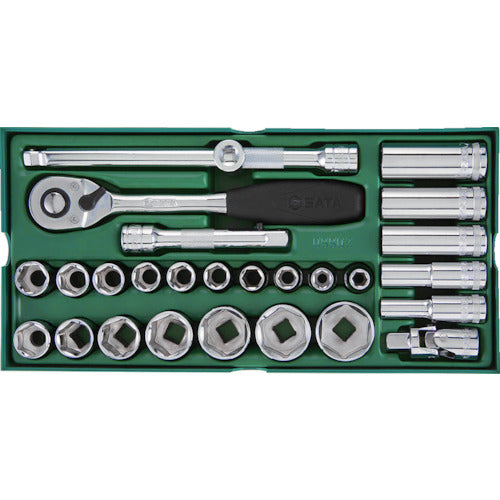 SATA 1/2" DR Socket Wrench Set (Hexagonal Type) with Tray 9903 SATA