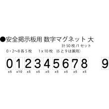 画像をギャラリービューアに読み込む, グリーンクロス　安全掲示板用数字マグネット　大（白地黒文字）　  1144220201  GREEN CROSS
