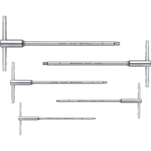 PB SWISS TOOLS ประแจหกเหลี่ยมบานเลื่อนชุด 5 ชิ้น 1204SET6 PB เครื่องมือสวิส
