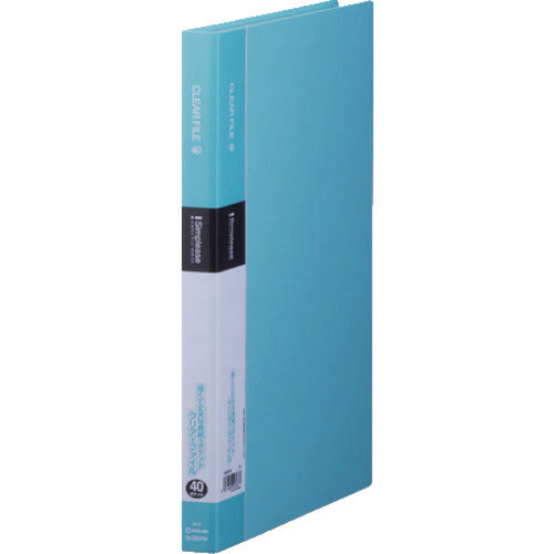 キングジム　シンプリ−ズクリア−ファイル４０Ｐ　水色　  136SPWﾐｽ  KING JIM