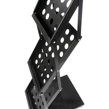 画像をギャラリービューアに読み込む, セーフラン　折りたたみカタログスタンド４段　高さ約１３０ｃｍ　黒　  13886  SAFERUN
