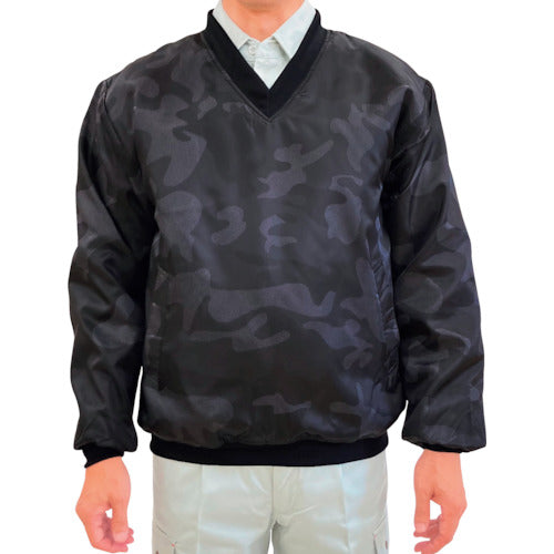 TEAGLES 14695 เสื้อแจ็คเก็ตผ้านวมคอวี ลายพรางสีดำ LL 14695 CAMO LL TEAGLES