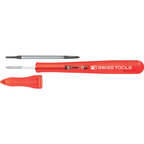 PB SWISS TOOLS ไขควงความแม่นยําแบบเปลี่ยนสีรุ้งสีแดง 168-00RED PB เครื่องมือสวิส