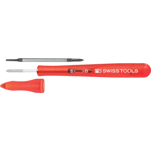 PB SWISS TOOLS ไขควงความแม่นยําแบบเปลี่ยนสีรุ้งสีแดง 168-0RED PB เครื่องมือสวิส