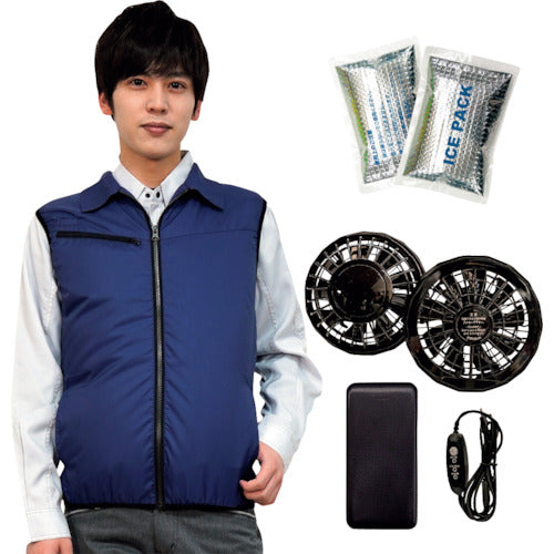 Okacho 20201 Navy 3L 20201N-3L-0920 okacho พร้อมไอซ์แพ็กเย็น เสื้อปรับอากาศ + แบตมือถือ