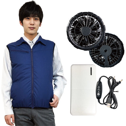Okacho เครื่องปรับอากาศ Best Set 20201 Navy LL พัดลมไร้แปรงถ่านและแบตเตอรี่มือถือ 20201N-LL-0930 okacho