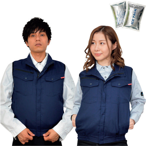 Okacho 20211 Navy LL 20211N-LL-0910 okacho พร้อมไอซ์แพ็กเย็น เสื้อปรับอากาศ+แบตเตอรี่