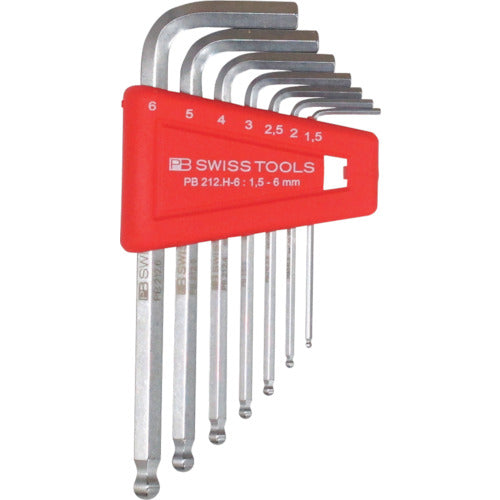 PB SWISS TOOLS ชุดประแจหกเหลี่ยมพร้อมลูกบอล 212H-6 PB เครื่องมือสวิส