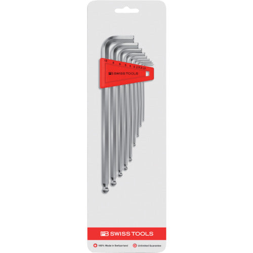 PB SWISS TOOLS ชุดประแจหกเหลี่ยมพร้อมแหวนยึด (แพ็คตุ่ม 9 แพ็ค) 212LRH-10CN PB SWISS TOOLS