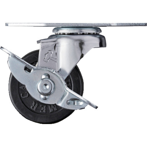 ハンマー　プレート式コーナーキャスター　旋回式ゴム車輪　５０ｍｍ　ストッパー付　  215E-R50  HAMMER CASTER