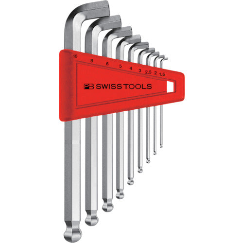 PB SWISS TOOLS 2212H-10 ชุดประแจหกเหลี่ยมหัวสั้น (แพ็ค) 2212H-10 PB เครื่องมือสวิส