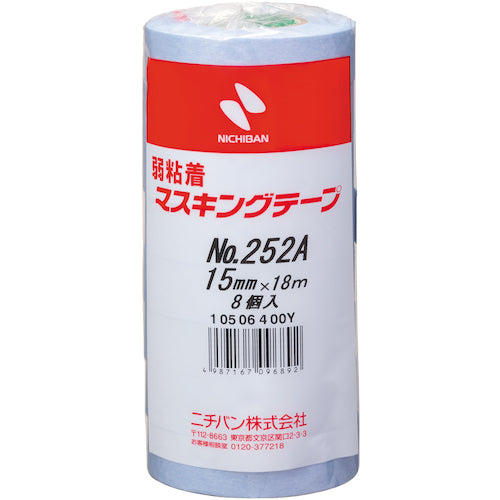 NICHIBAN เทปกาวอ่อน 252AH 15mmX18m 8 ม้วน / PK 252AH-15 NICHIBAN