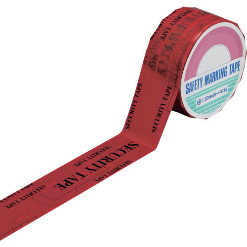 緑十字　改ざん防止機能付セキュリティテープ　赤　転着式　セキュリティテープ−Ｃ　５０ｍｍ幅×５０ｍ　  262042  GREEN CROSS