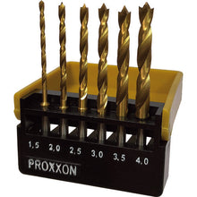 โหลดรูปภาพลงในโปรแกรมดูแกลเลอรี PROXXON เครื่องเจียรไมโครสําหรับเครื่องมือขั้นสูงเครื่องมือปลายพร้อมตรงกลาง ชุดดอกสว่าน 6 ดอกพร้อมตัวยึด 26876 PROXXON

