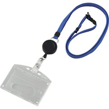 画像をギャラリービューアに読み込む, 緑十字　吊り下げ名札（リール式ストラップ）　クリア／青　ハードケース　２枚収納式　吊名札３４６ＢＬ　  300042  GREEN CROSS
