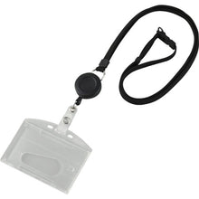 画像をギャラリービューアに読み込む, 緑十字　吊り下げ名札（リール式ストラップ）　クリア／黒　ハードケース　２枚収納式　吊名札３４６ＢＫ　  300043  GREEN CROSS
