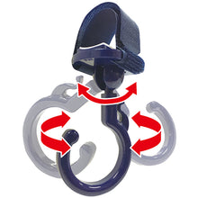 画像をギャラリービューアに読み込む, 緑十字　パイプ用樹脂製フック（フック回転タイプ）　黒　ＫＦ−１ＢＫ　耐荷重３ｋｇ　面ファスナー脱着式　ミニフック付き　  309052  GREEN CROSS
