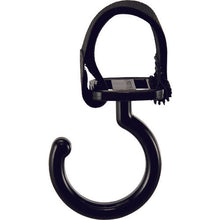 画像をギャラリービューアに読み込む, 緑十字　パイプ用樹脂製フック（フック固定タイプ）　黒　ＫＦ−２ＢＫ　耐荷重３ｋｇ　面ファスナー脱着式　  309054  GREEN CROSS
