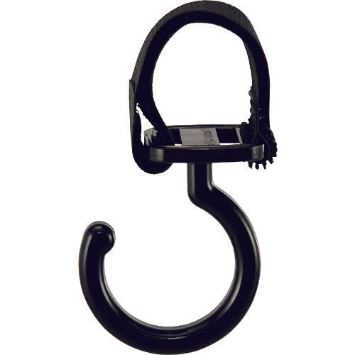 緑十字　パイプ用樹脂製フック（フック固定タイプ）　黒　ＫＦ−２ＢＫ　耐荷重３ｋｇ　面ファスナー脱着式　  309054  GREEN CROSS