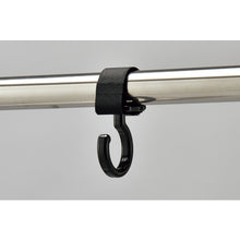 画像をギャラリービューアに読み込む, 緑十字　パイプ用樹脂製フック（フック固定タイプ）　黒　ＫＦ−２ＢＫ　耐荷重３ｋｇ　面ファスナー脱着式　  309054  GREEN CROSS
