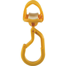 画像をギャラリービューアに読み込む, 緑十字　パイプ用樹脂製フック（カラビナ＋フック両用タイプ）　黄　ＫＦ−３Ｙ　耐荷重３ｋｇ　面ファスナー脱着式　  309055  GREEN CROSS
